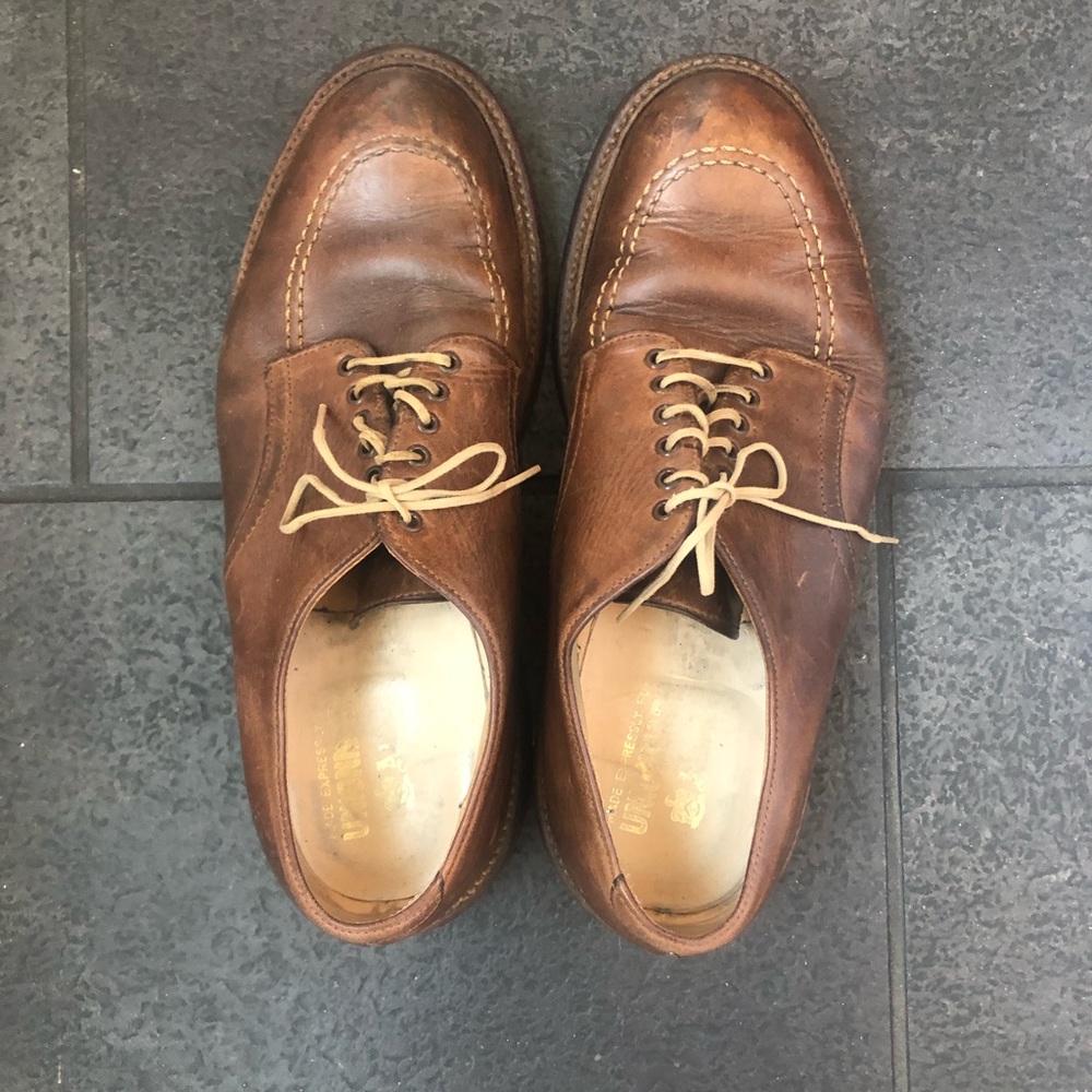 Unionmade x Alden chestnut brown leather bluchers